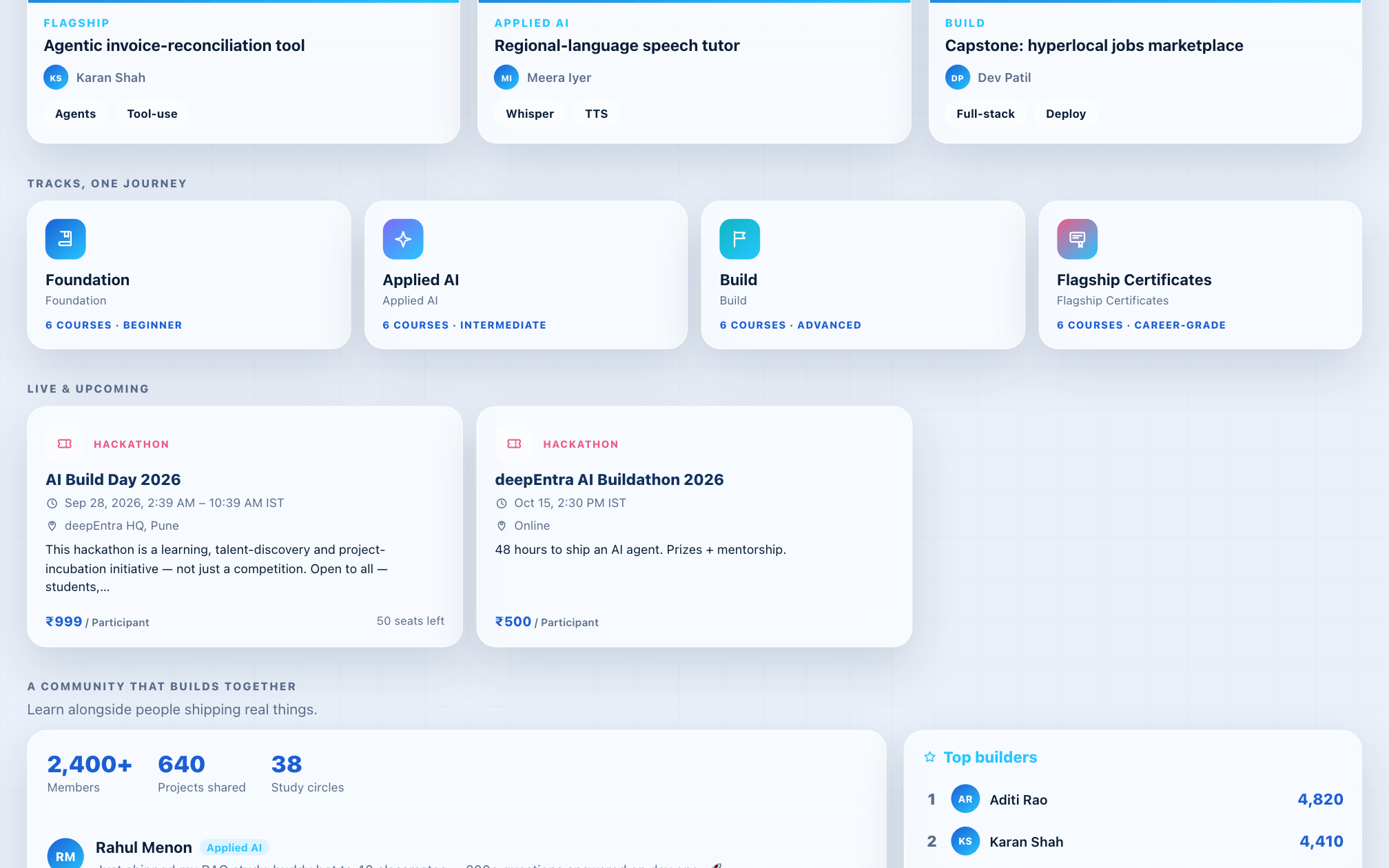 AI Academy tracks and courses